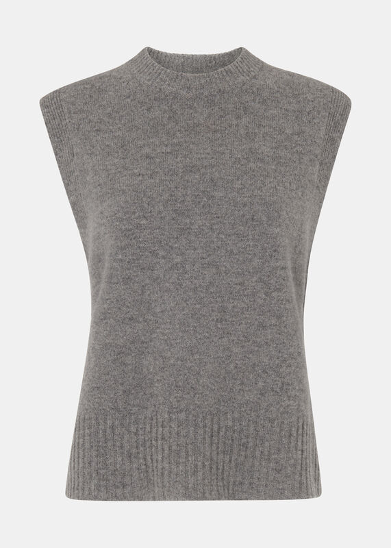 Grey Wool Sleeveless Tank