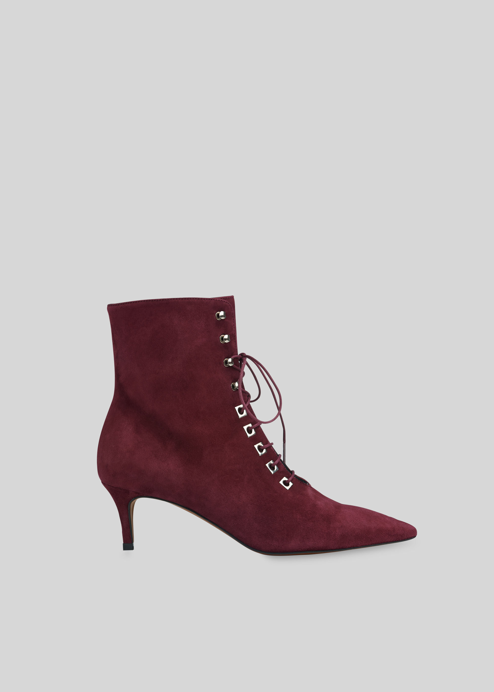 Burgundy Celeste Kitten Heel Boot 