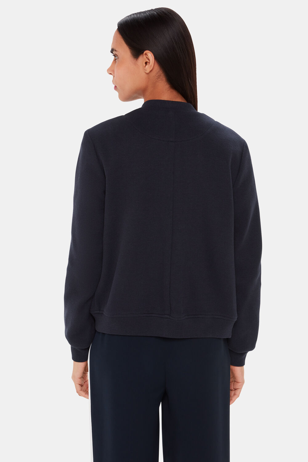 Navy Jersey Bomber Jacket