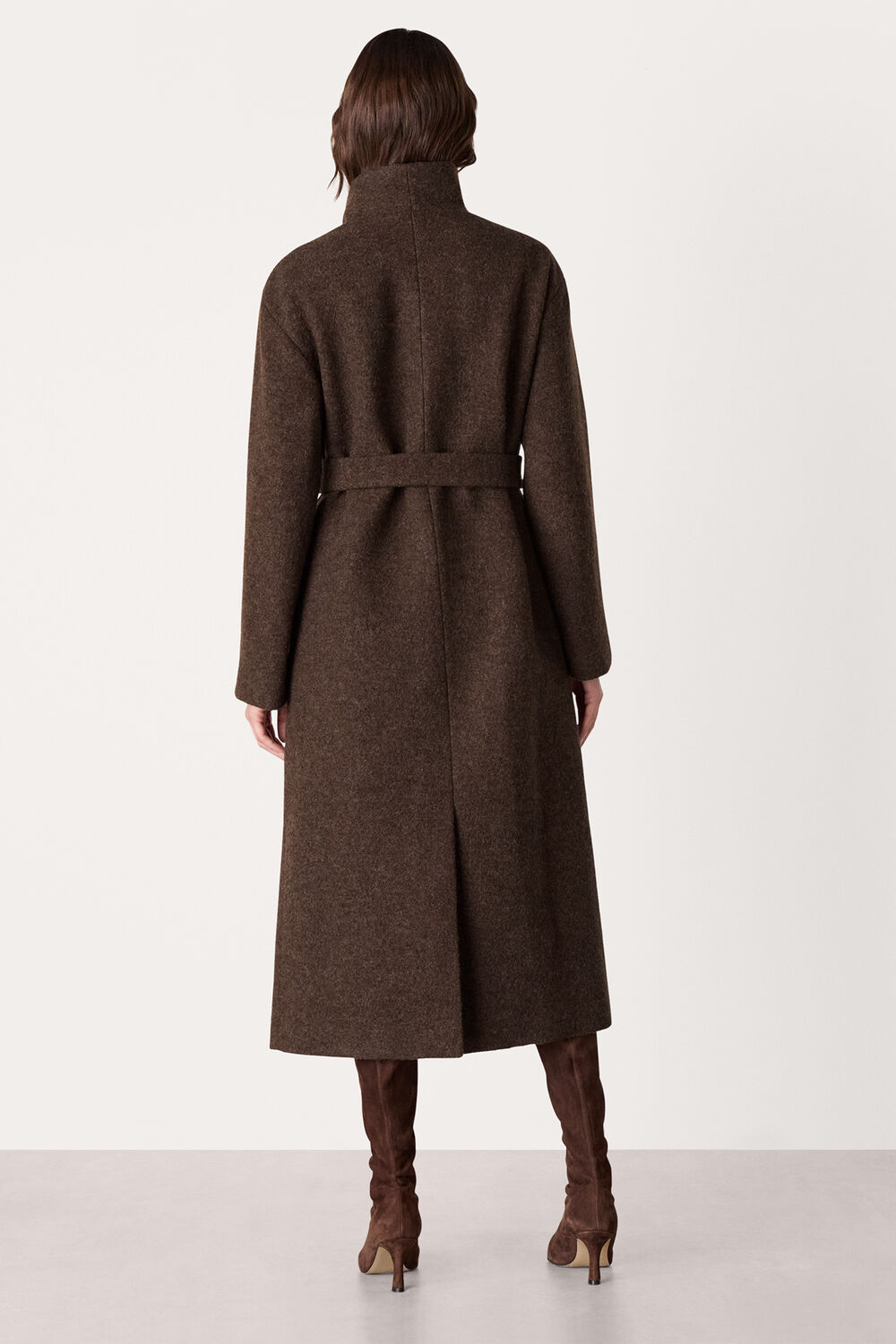 Taupe Morgan Funnel Neck Coat