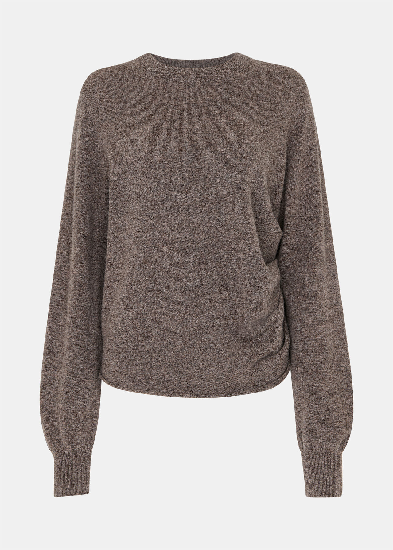 Taupe Side Ruched Knit Coord
