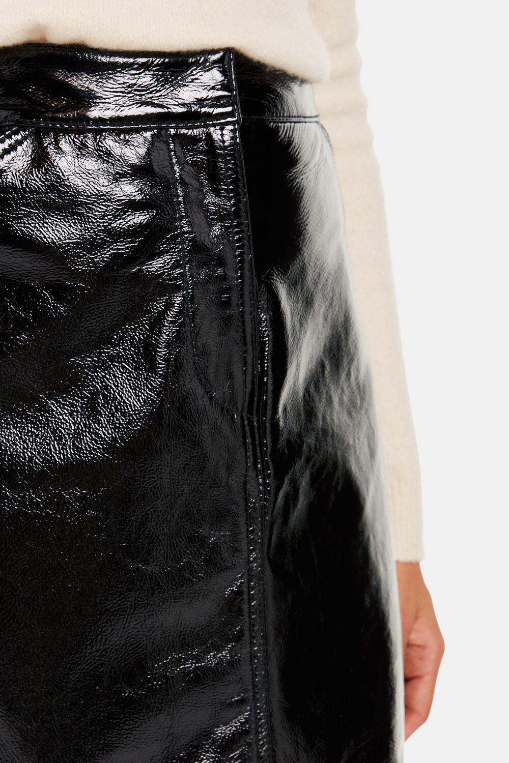 Black Rachel Patent Leather Skirt