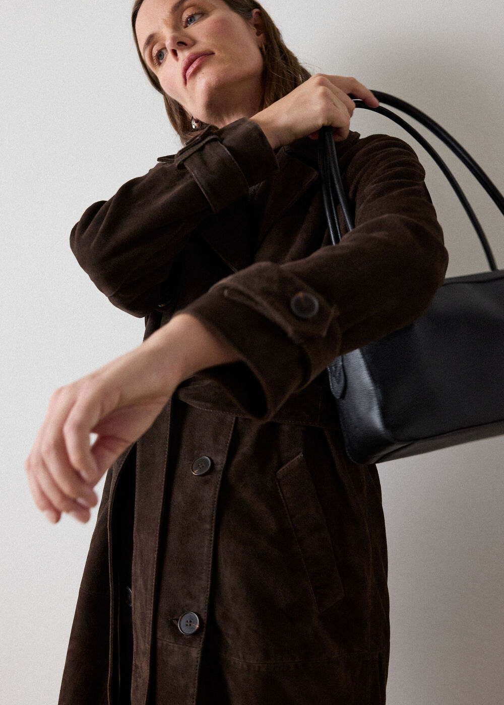 Suede Trench Coat