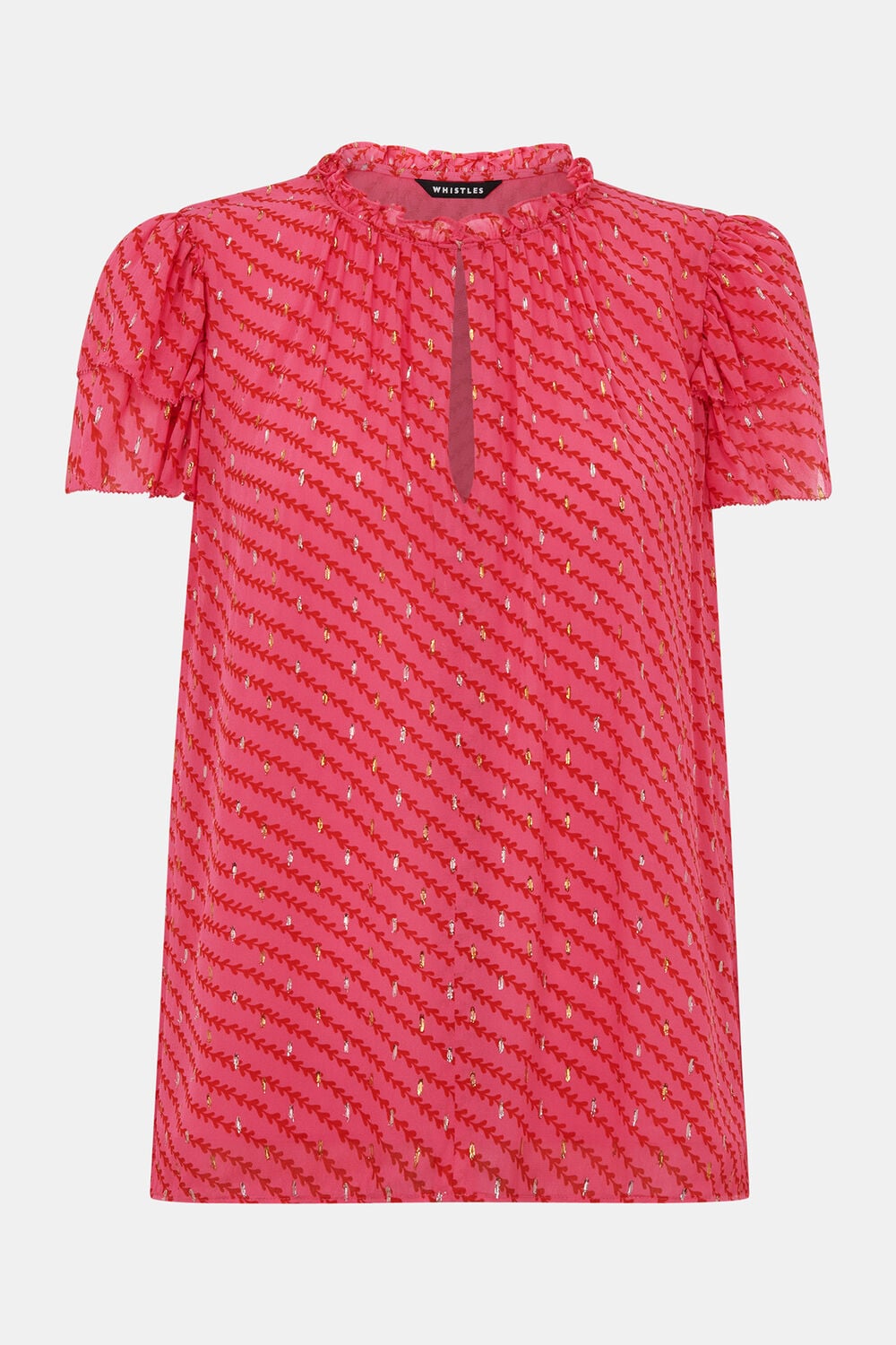 Diagonal Leaf Print Top