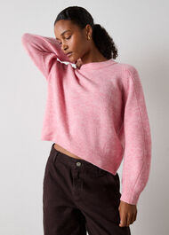 Wool Mix Curved Hem Knit