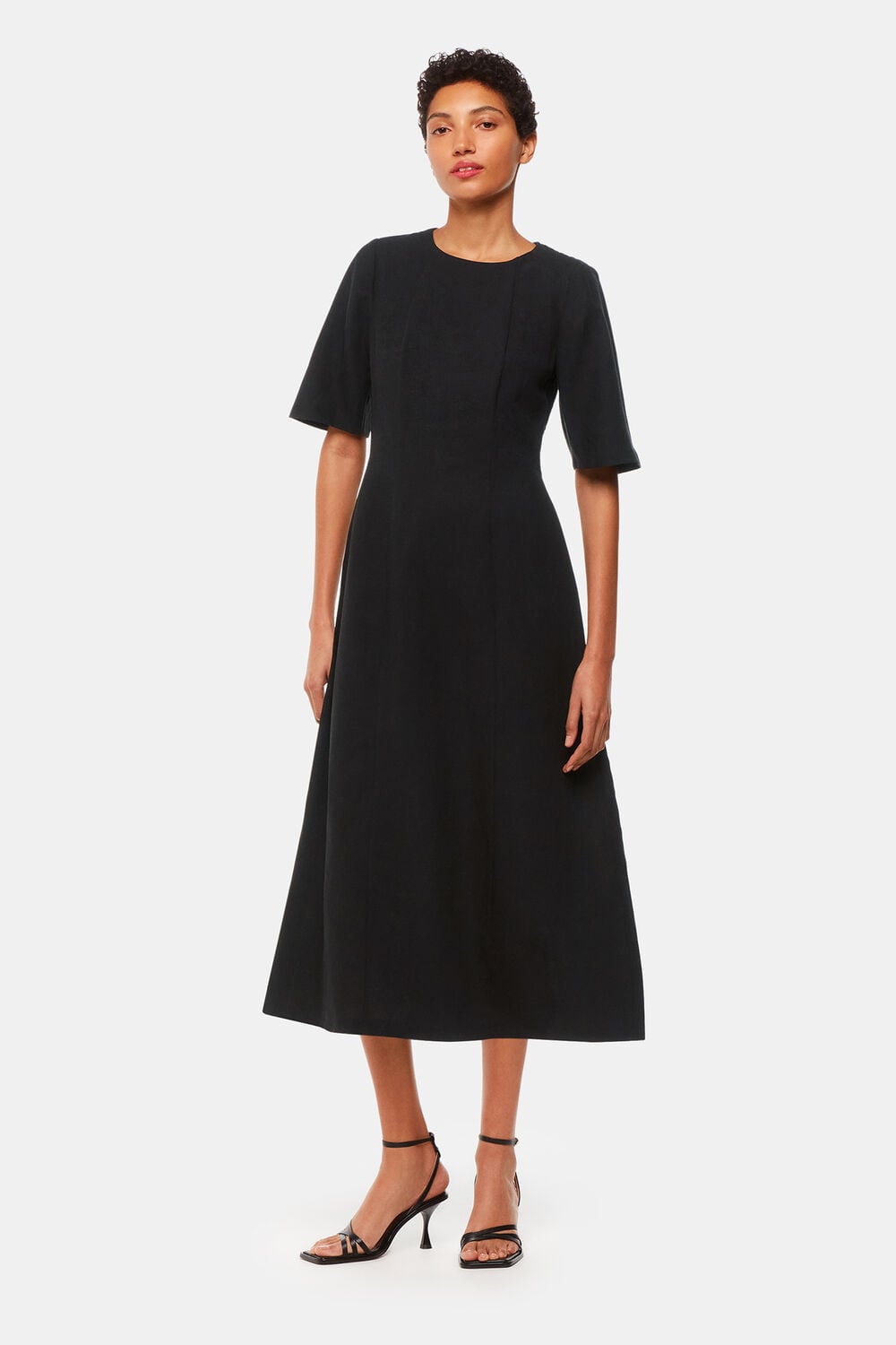 Black Veda Linen Blend Dress