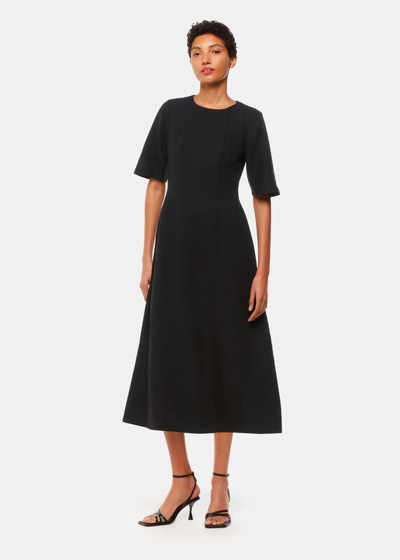 Black Veda Linen Blend Dress