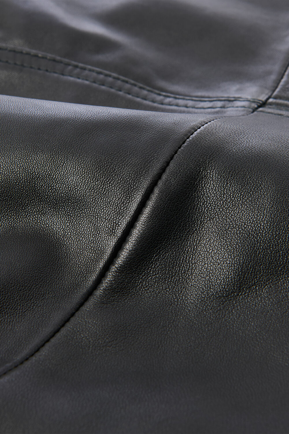 Leather Front Split Midi Skirt