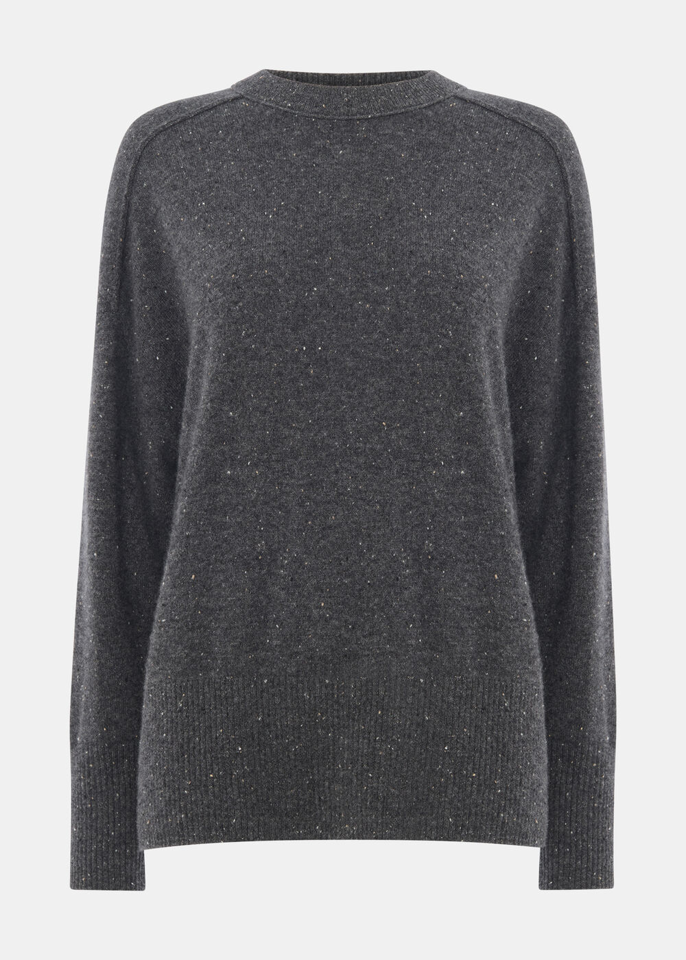 Cashmere Fleck Seam Neck Knit