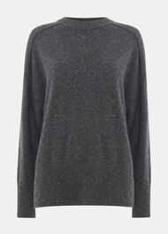 Cashmere Fleck Seam Neck Knit