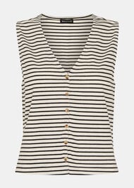Button Up Stripe Rib Tank