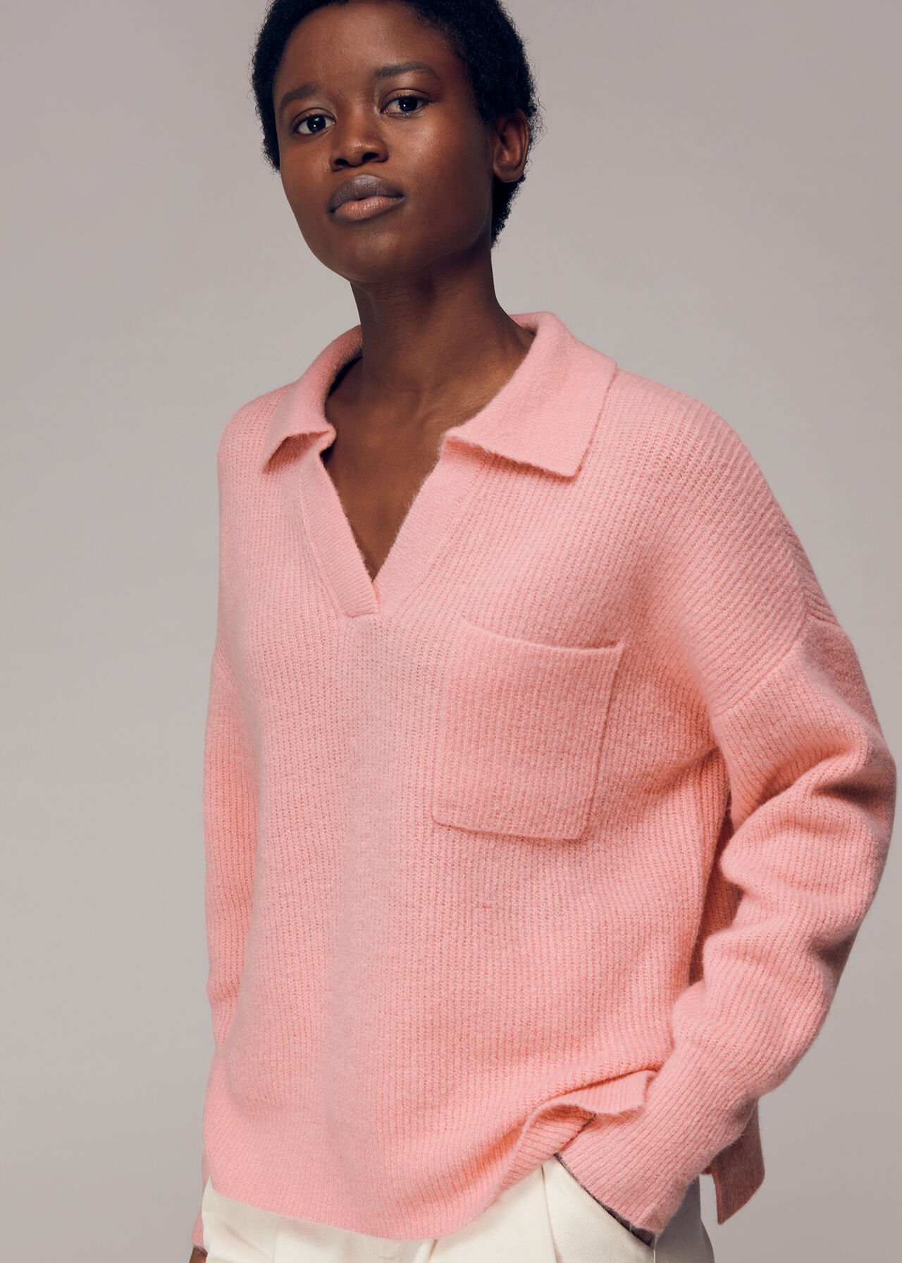 Rib Collar Sweater