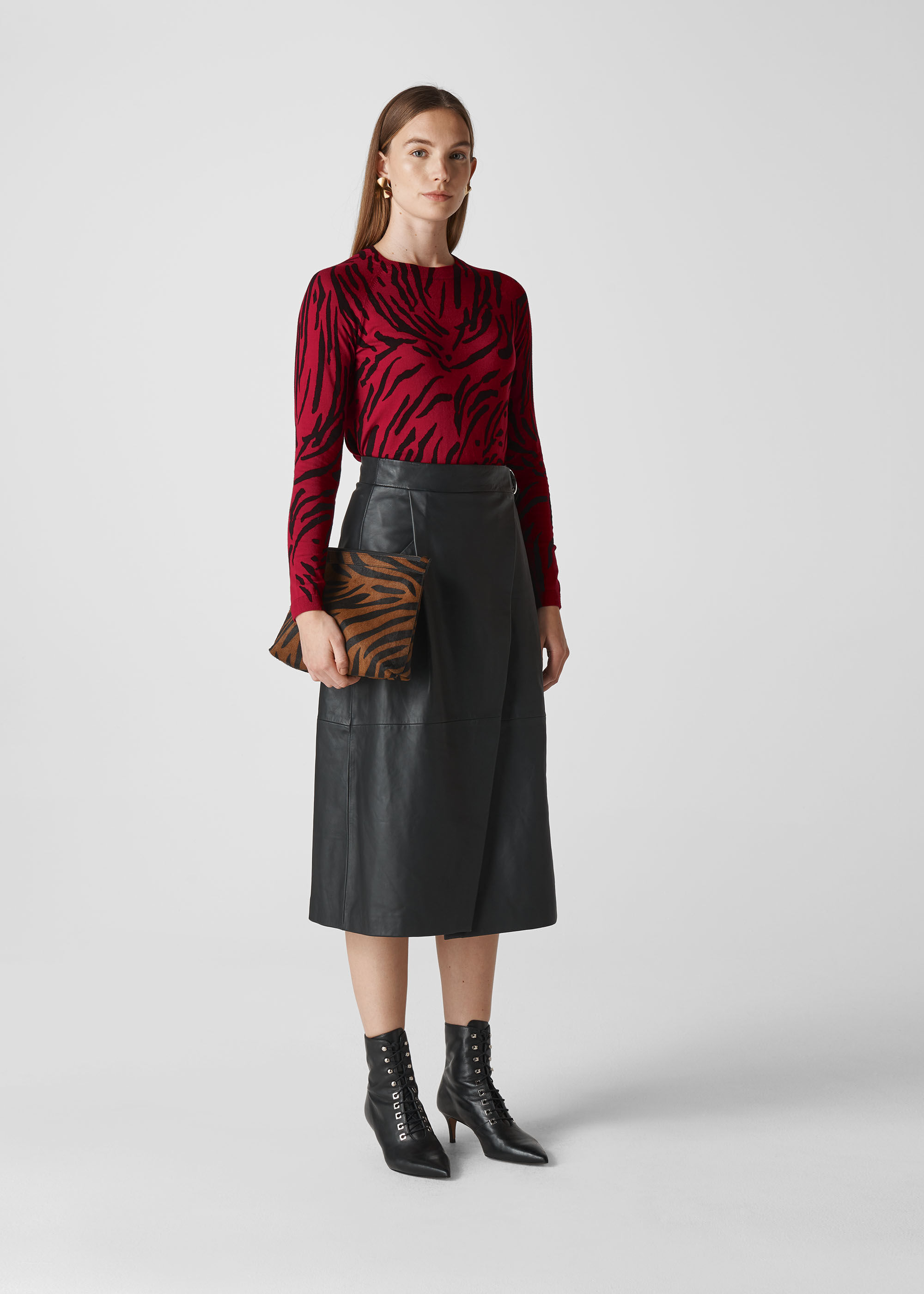 Whistles animal print jumper clearance