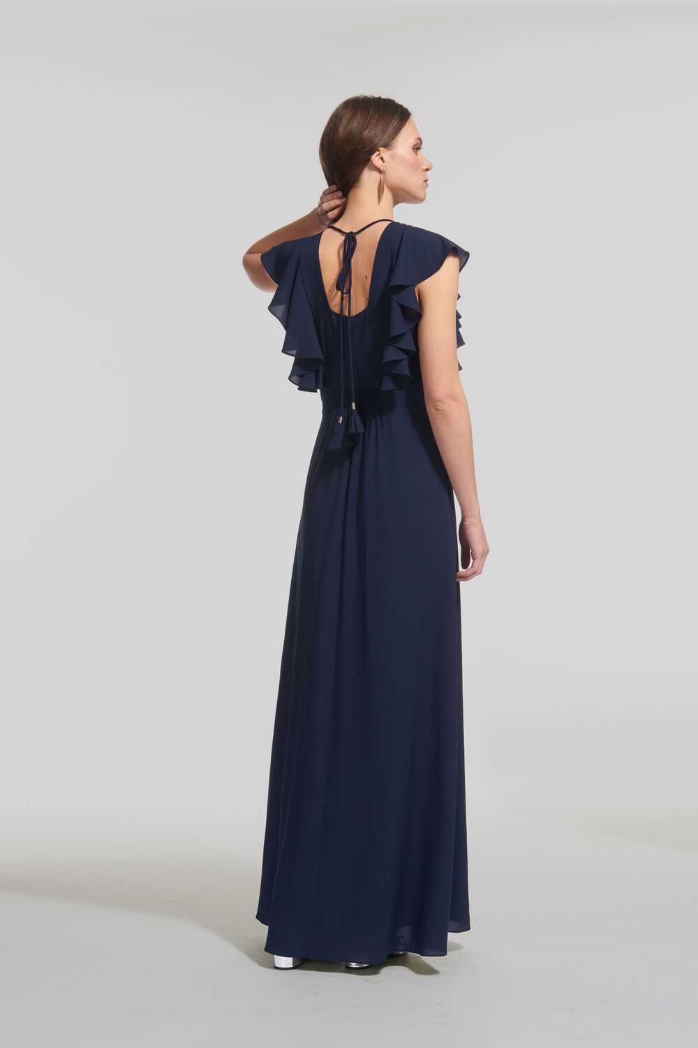 Zyta Frill Maxi Dress Navy