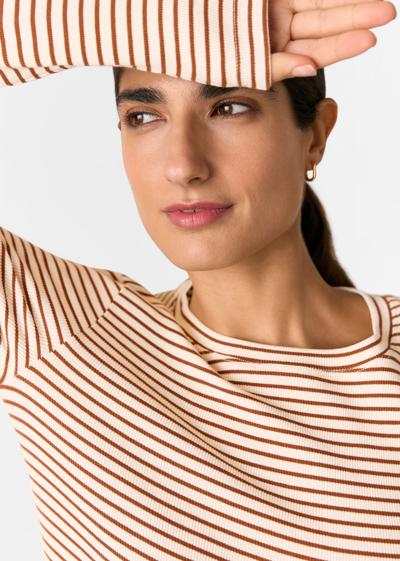 Stripe Crew Neck Jersey Top
