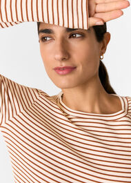 Stripe Crew Neck Jersey Top