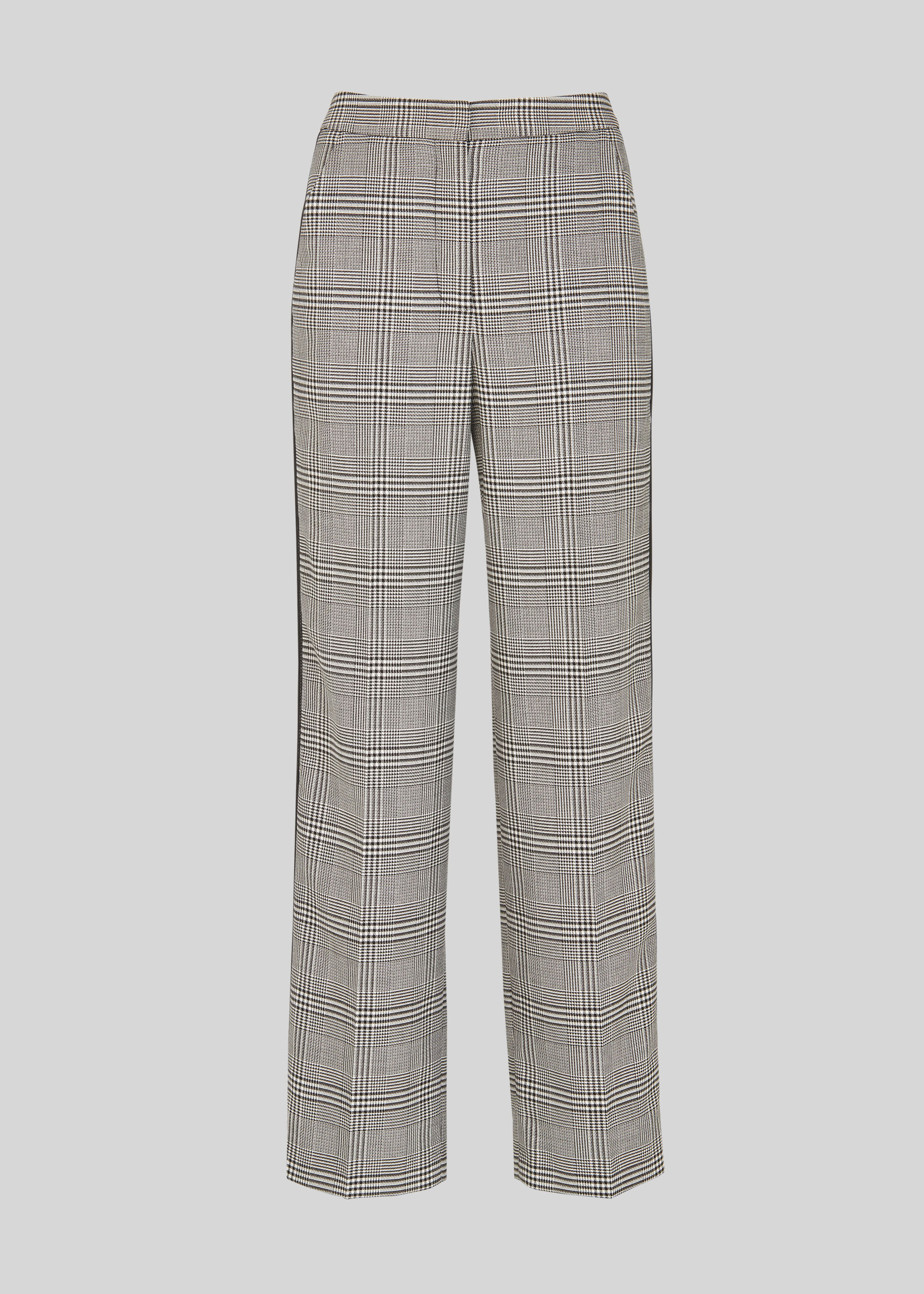 Plaid trousers with side outlet stripe