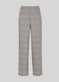 Check Wide Leg Side Stripe Black and White