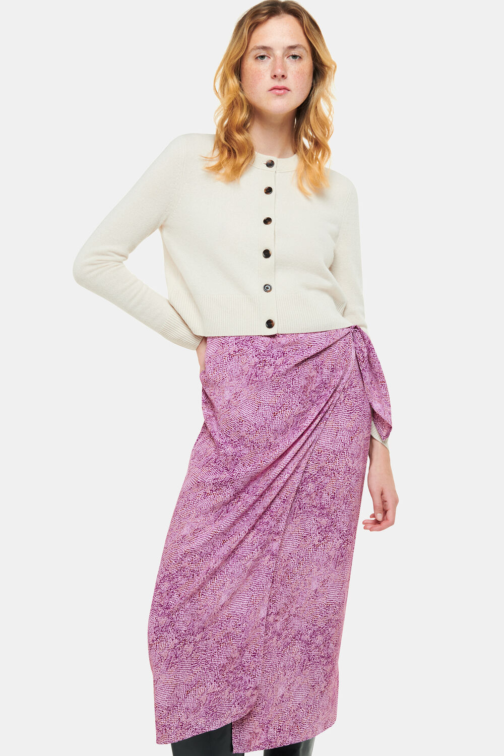 Diagonal Snake Tie Side Skirt