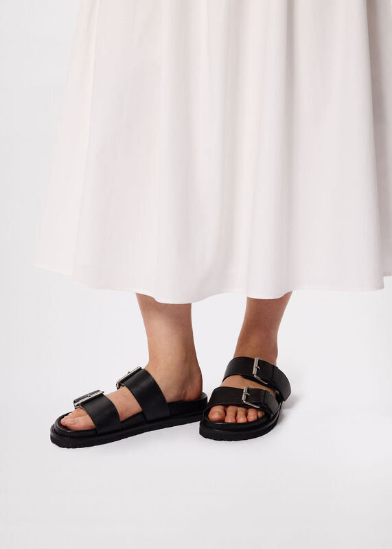 Black Double Buckle Slide