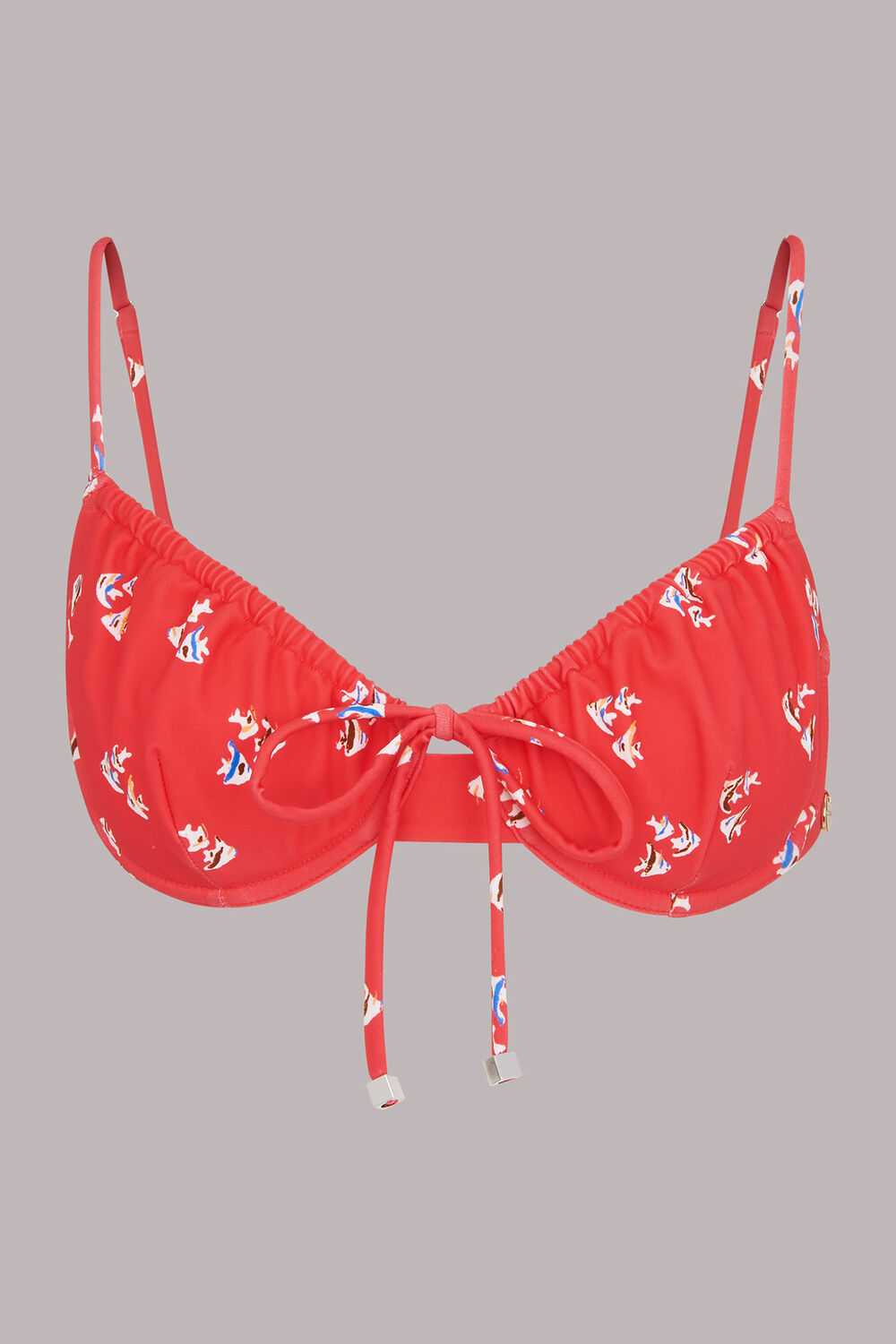 Fish Printed Bikini Top