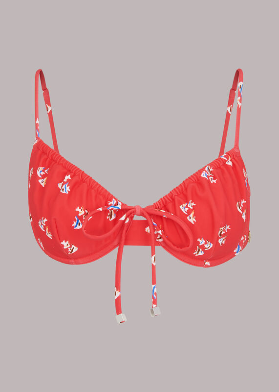 Fish Printed Bikini Top