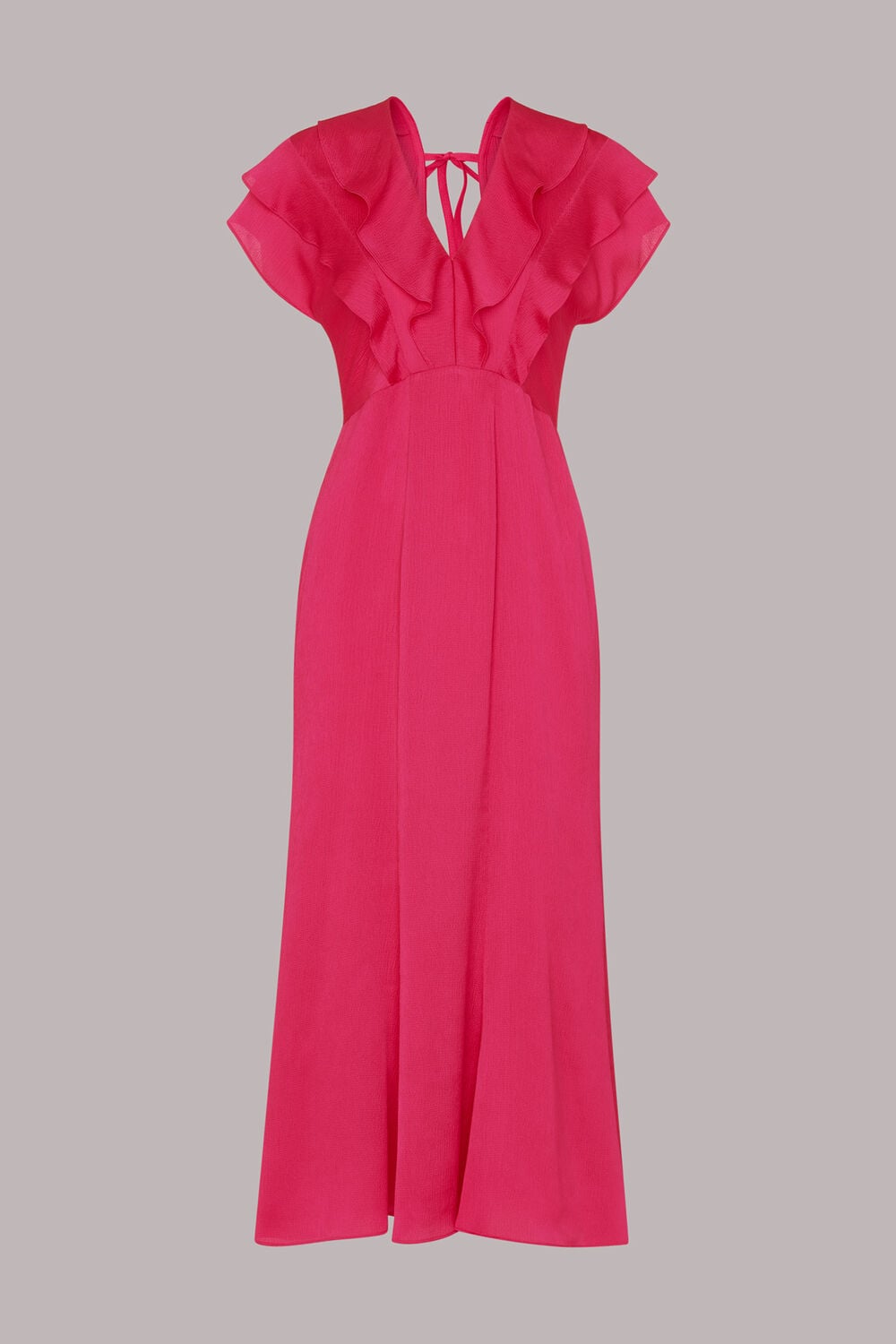 Pink Adeline Frill Midi Dress
