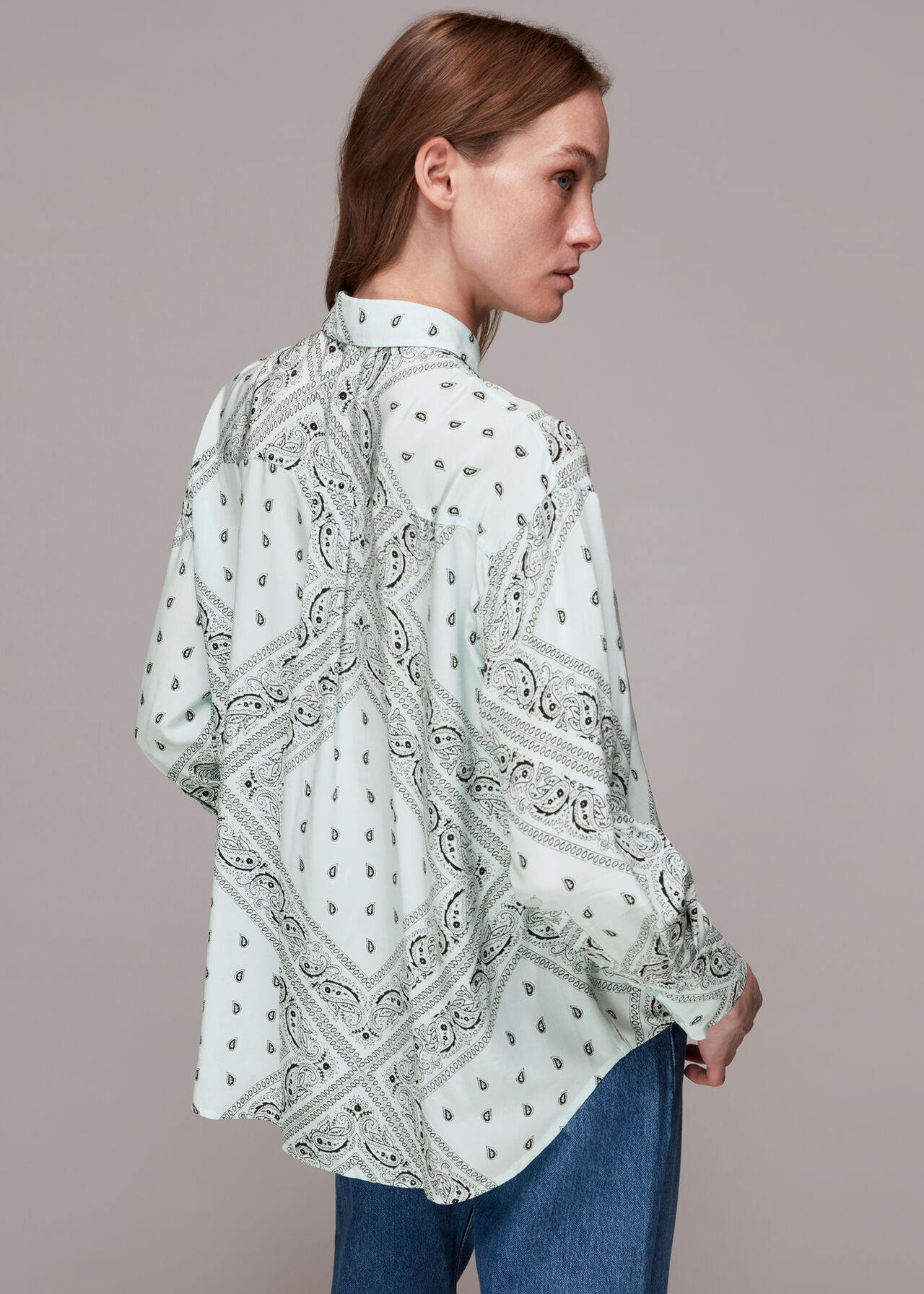 Bandana Print Oversized Shirt