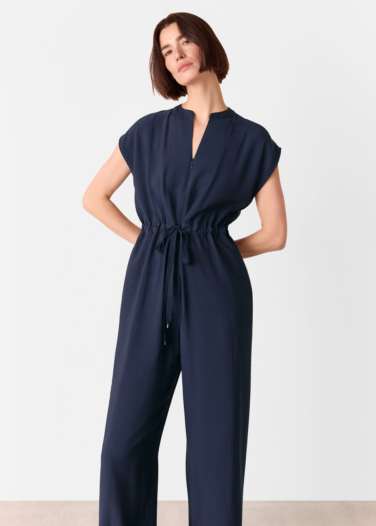 Sleeveless Drawstring Jumpsuit