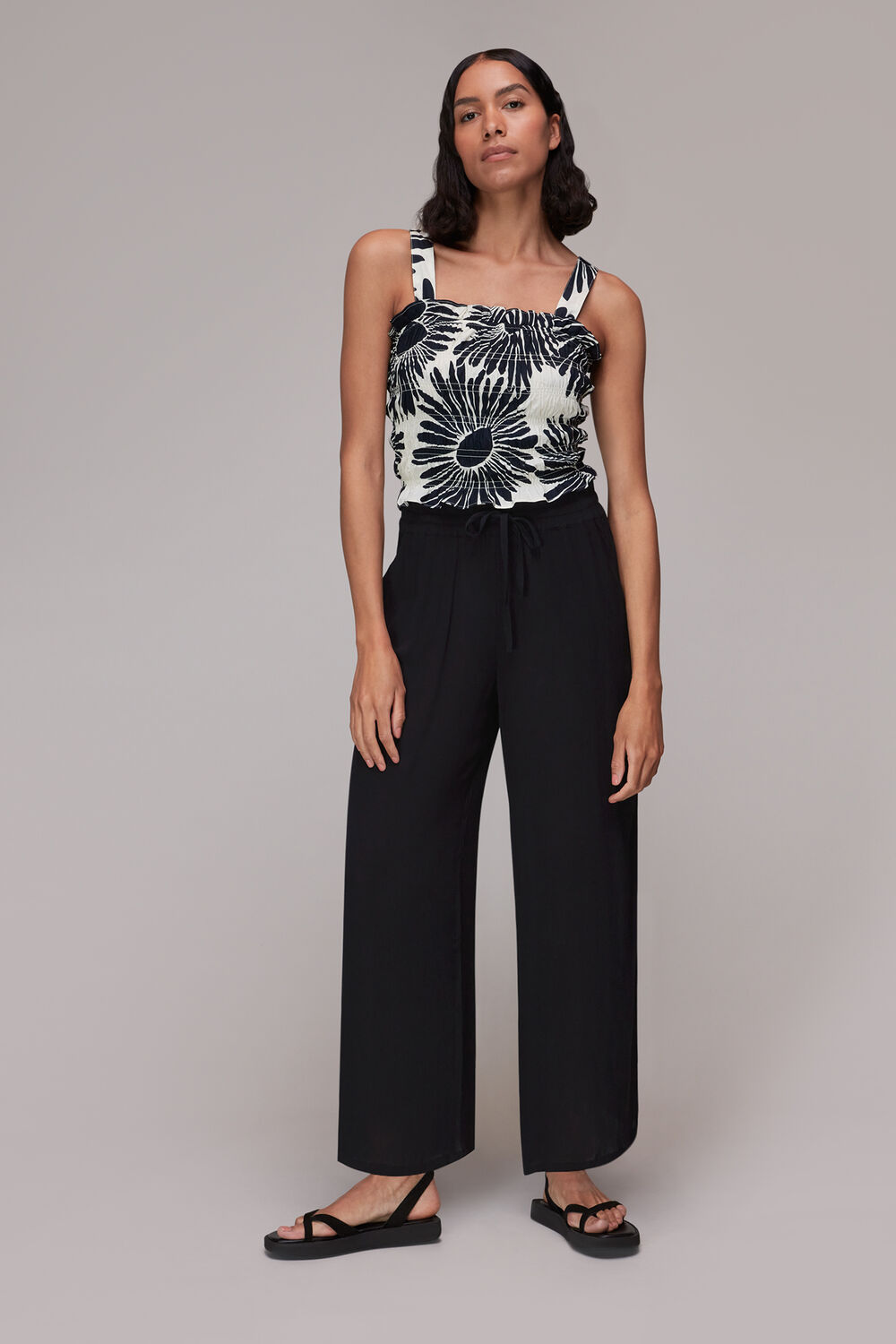 Black Imogen Fluid Cropped Trouser