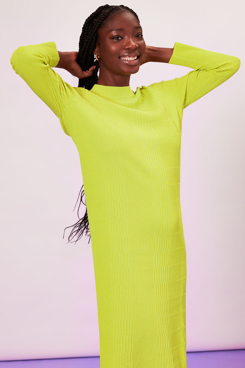 Mixed Rib Knit Dress