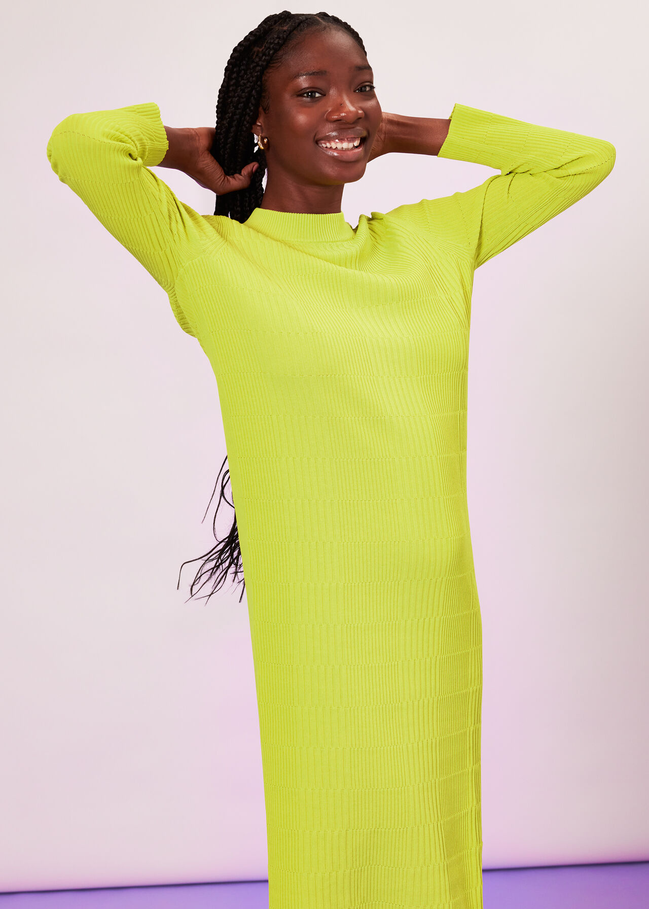 Mixed Rib Knit Dress