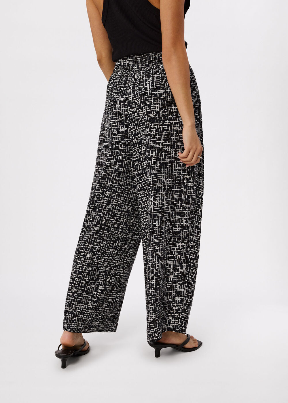 Petite Woven Grid Crop Trouser