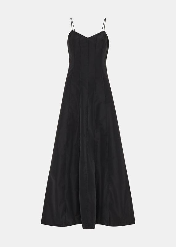 Black Laverne Taffeta Maxi Dress