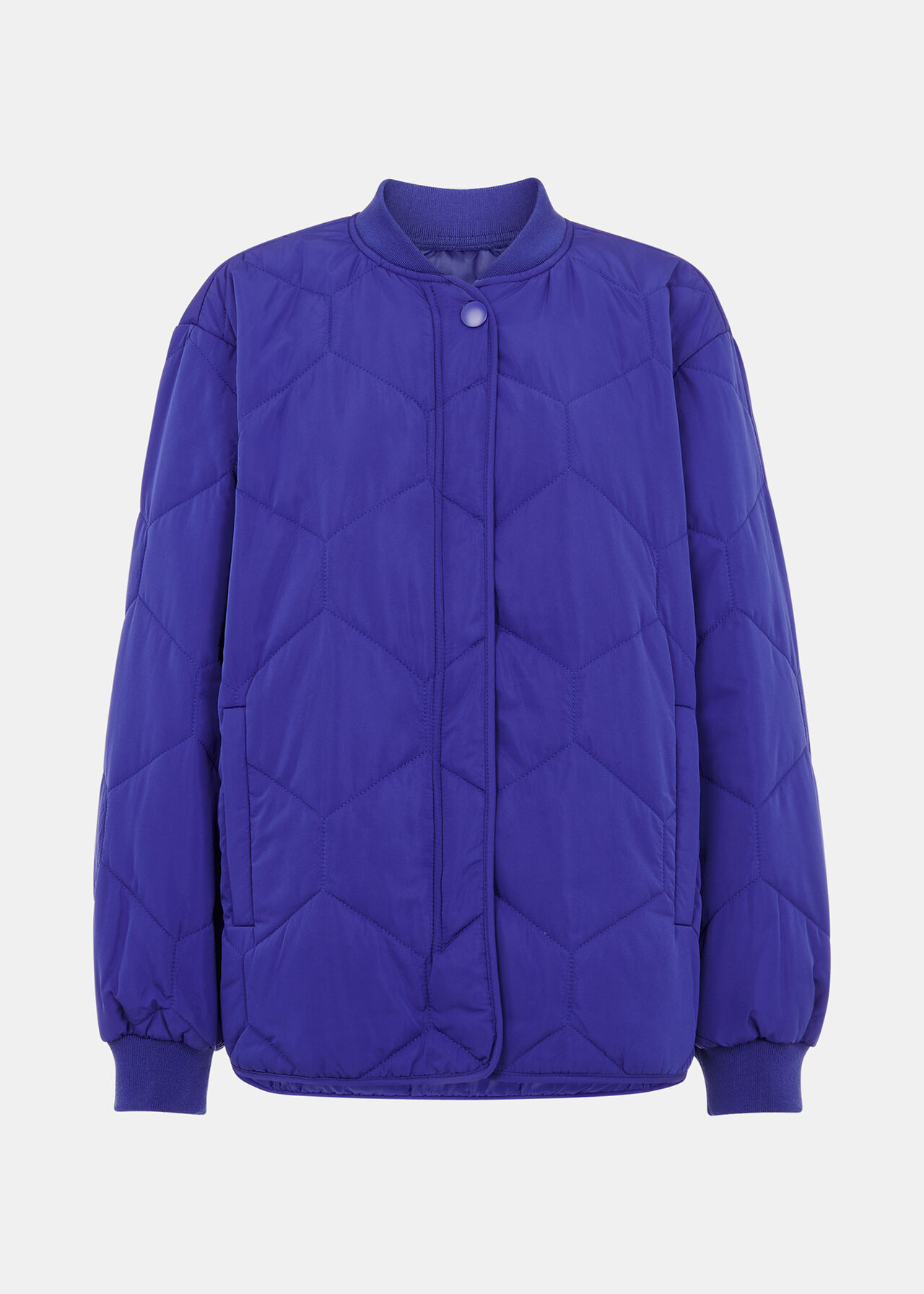 Cobalt Blue Ida Short Quilted Coat WHISTLES