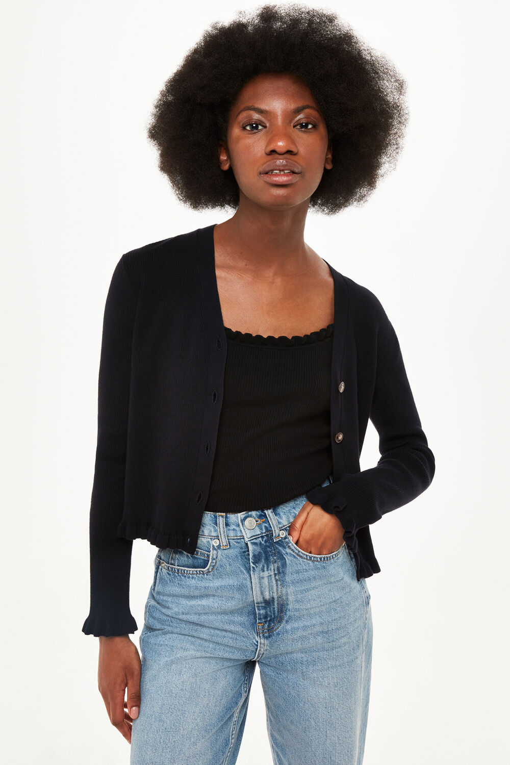 Frill Hem Cardigan