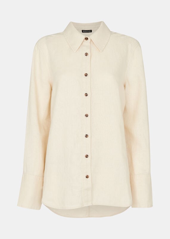 Ivory Linen Relaxed Fit Shirt