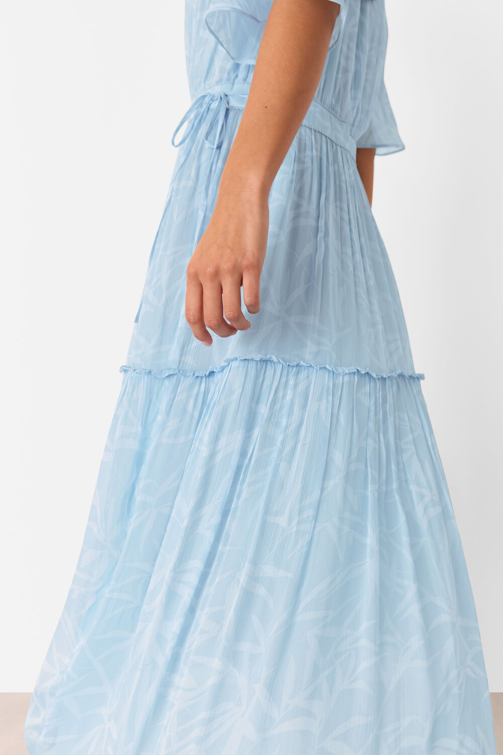 Petite Bamboo Leaves Gathered Dress