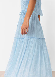 Petite Bamboo Leaves Gathered Dress