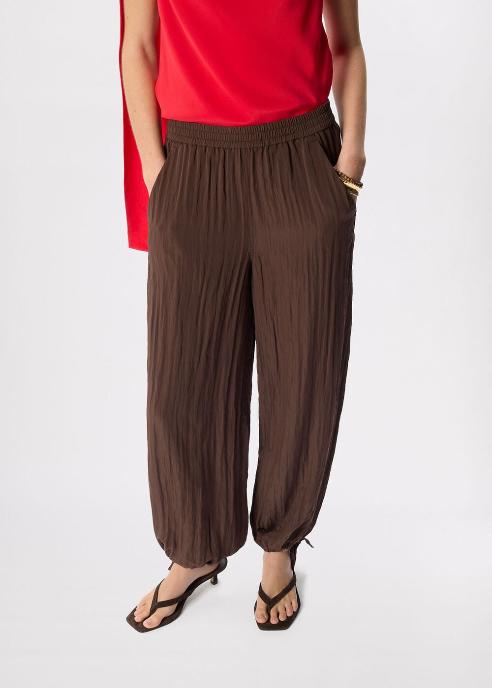 Balloon Tie Hem Trousers