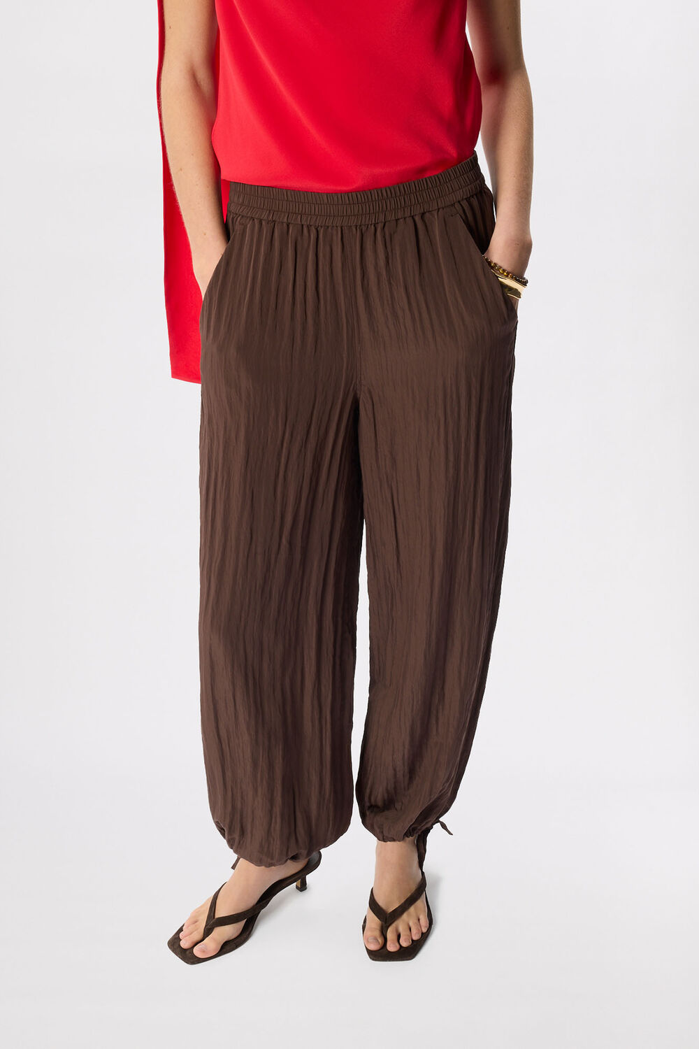 Balloon Tie Hem Trousers