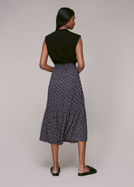 Kinetic Print Tie Front Skirt Multicolour