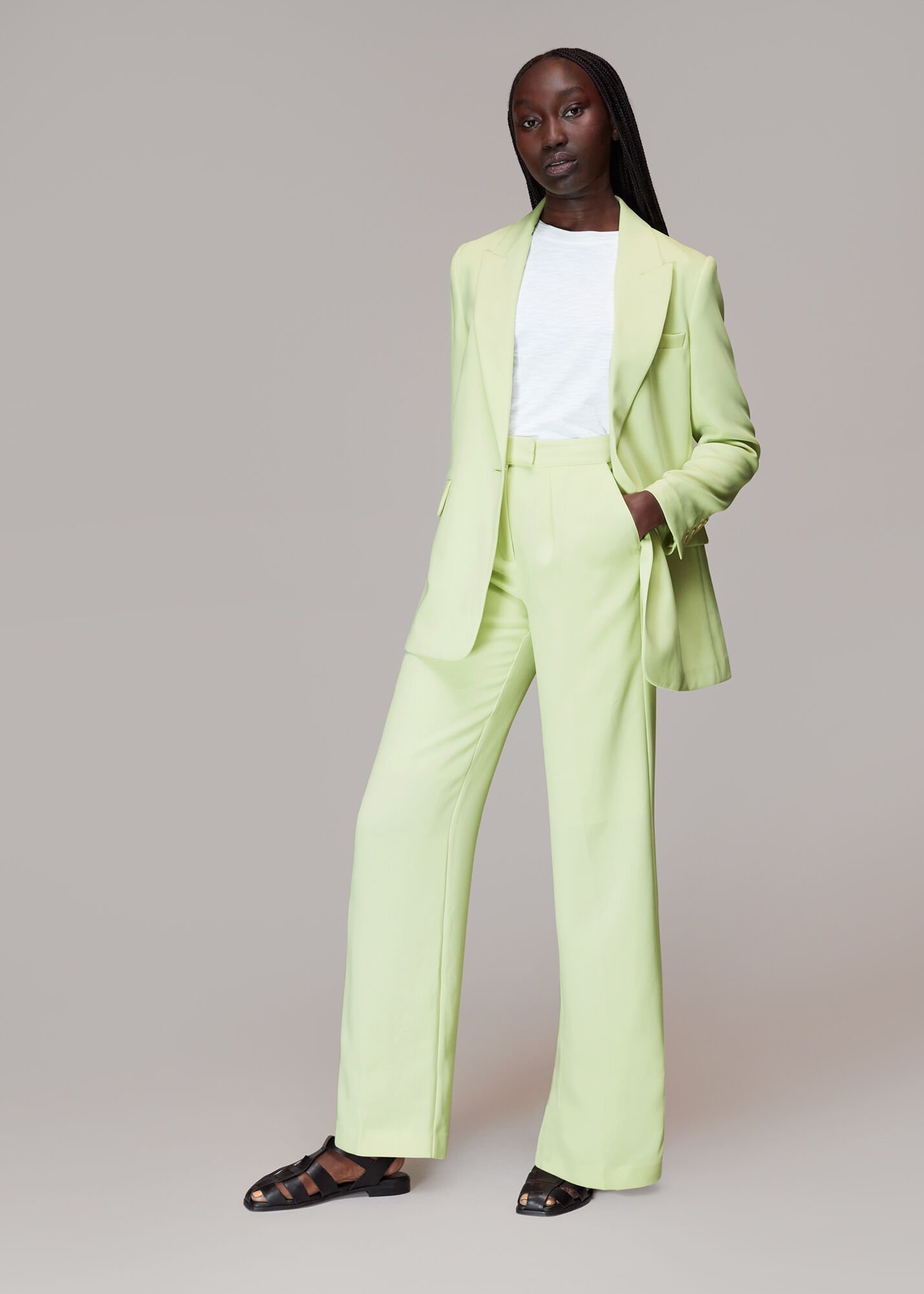 Lime Bella Pleat Front Trouser WHISTLES