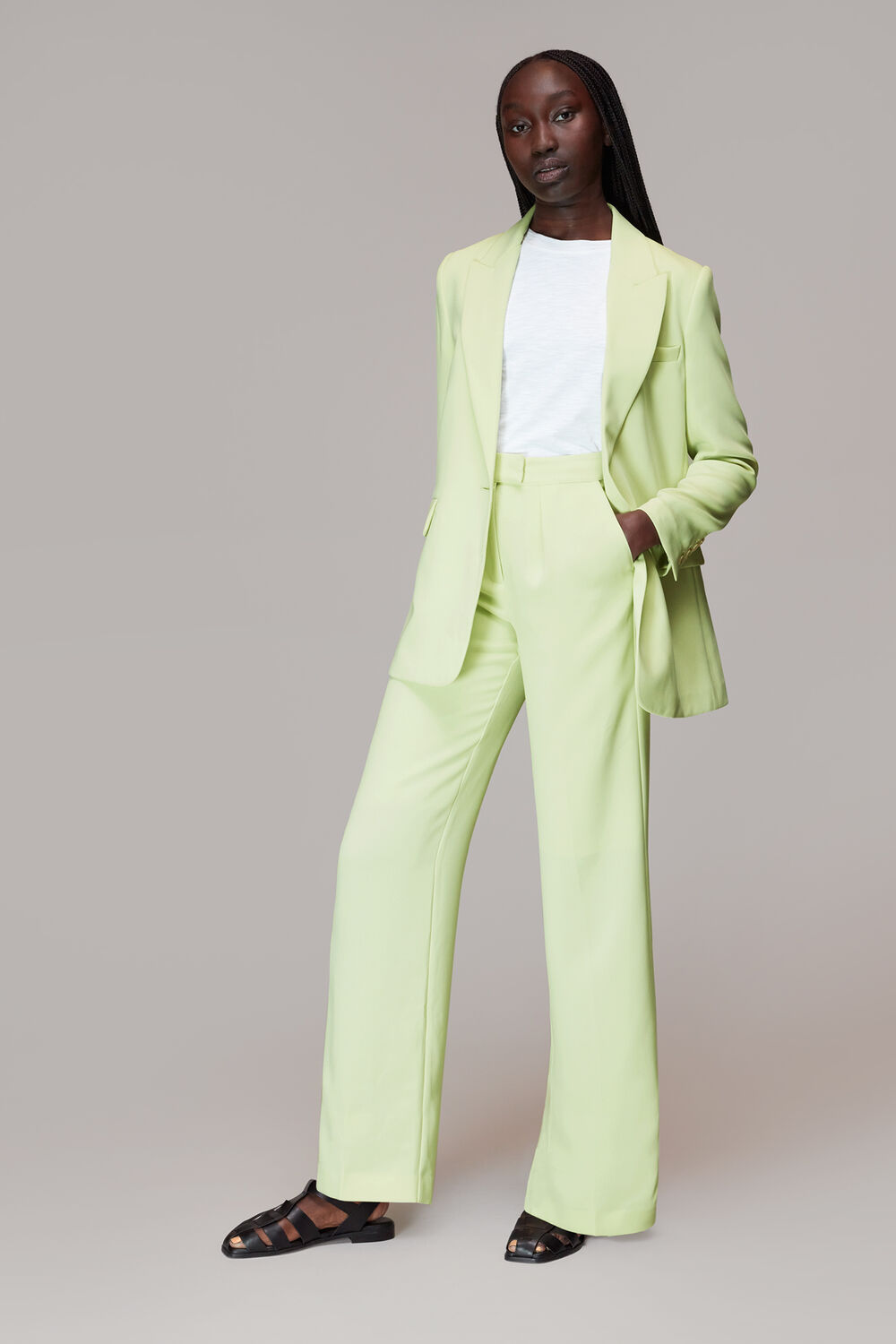 Lime Bella Pleat Front Trouser