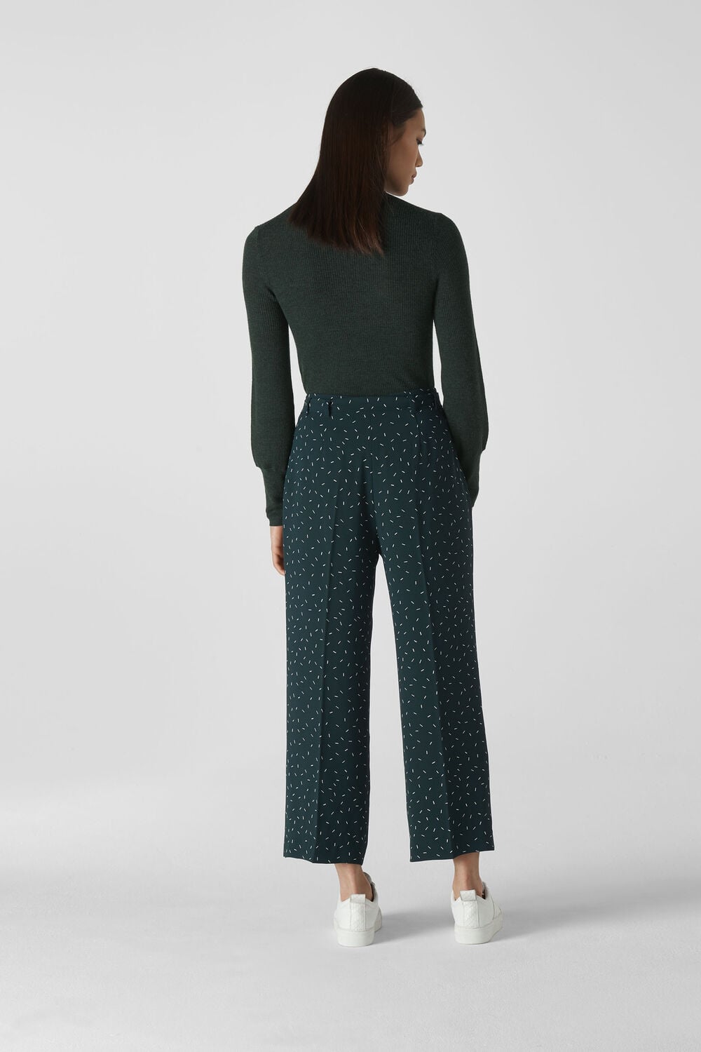 Sprinkle Tie Waist Trouser Dark Green