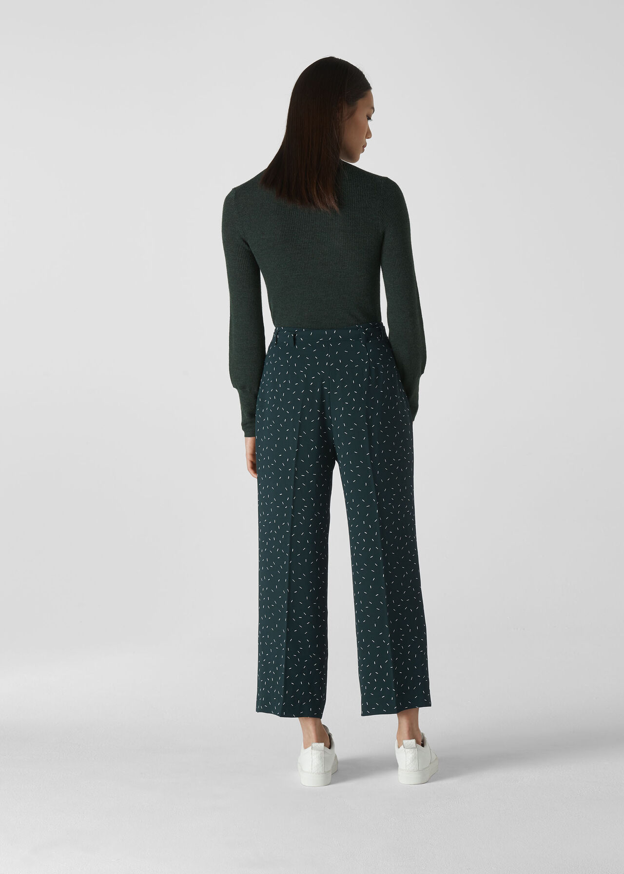 Sprinkle Tie Waist Trouser Dark Green