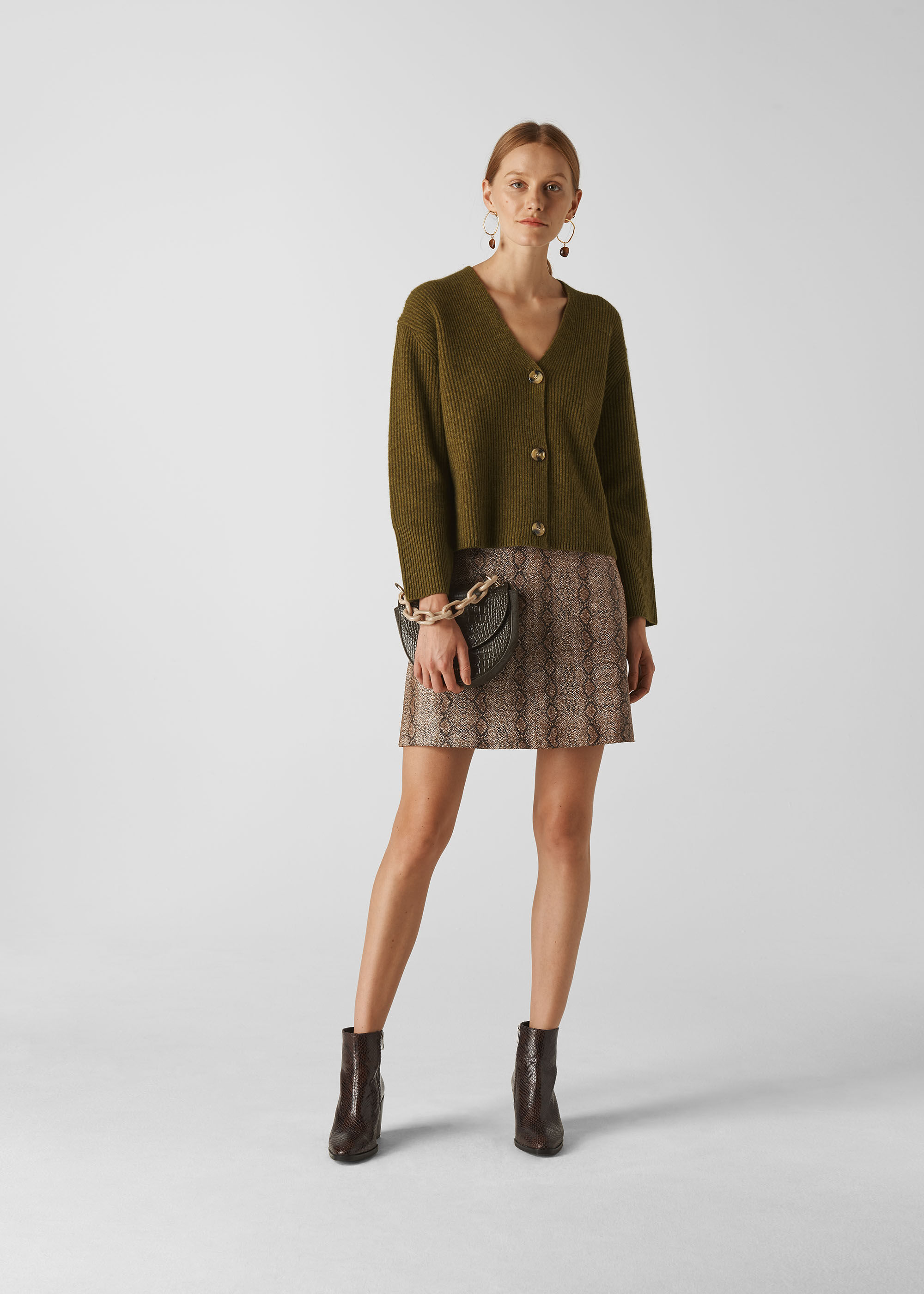 Olive Chunky Yak Mix Cardigan