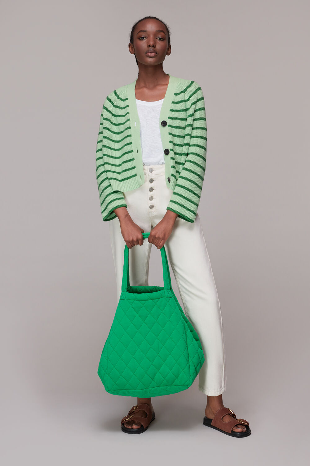 Stripe Cotton Cardigan