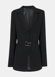Corinna Belted Crepe Blazer