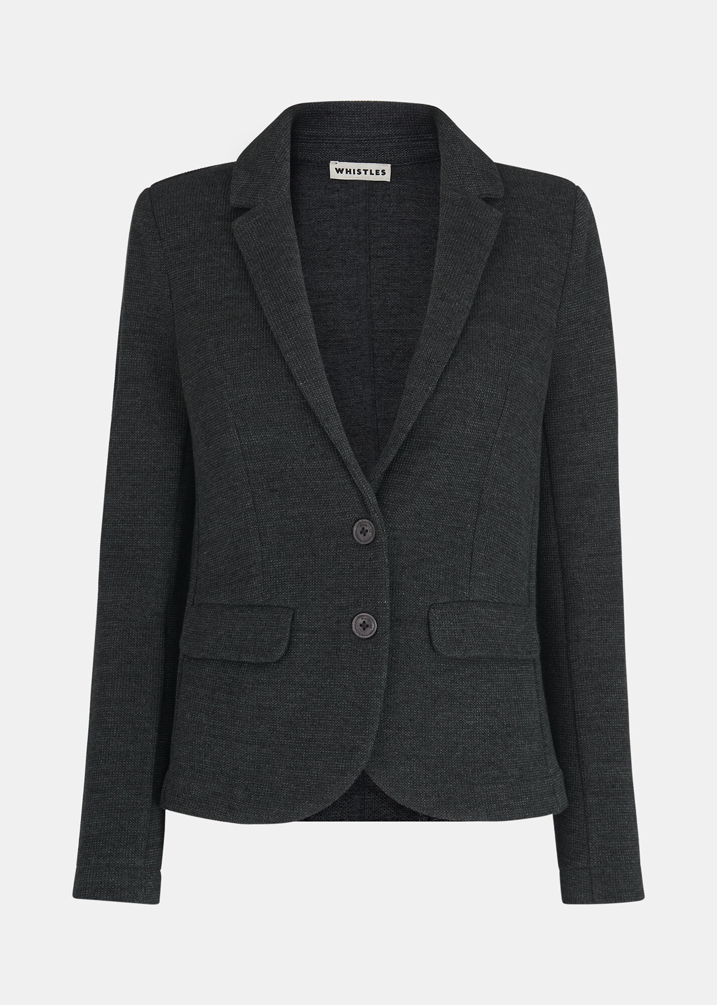 Dark Grey Slim Fit Jersey Jacket Whistles